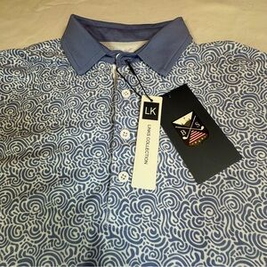 Boston Scott‎ Golf Mens Button Modern Stretch Golf Polo Shirt UPF50 Size M NWT